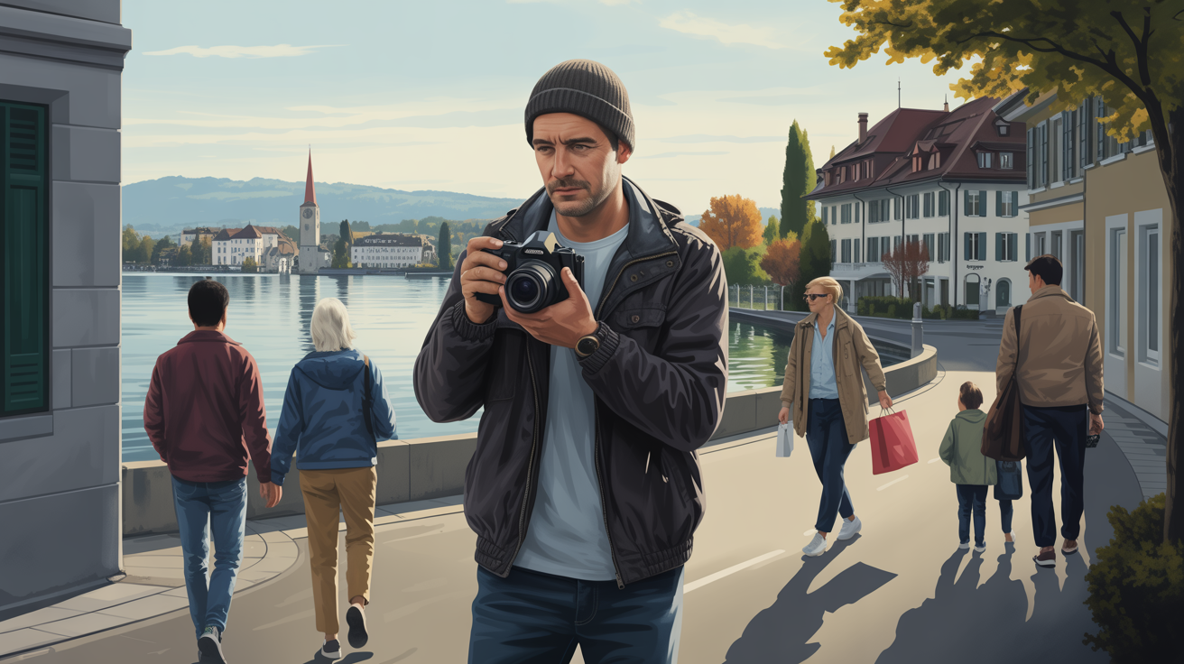 Detektiv mit Kamera in Wädenswil (Kanton Zürich); Detektei Wädenswil (Kanton Zürich), Privatdetektiv für Wädenswil (Kanton Zürich), Detektiv Wädenswil (Kanton Zürich), Privatdetektiv Wädenswil (Kanton Zürich), Privatdetektei Wädenswil (Kanton Zürich)